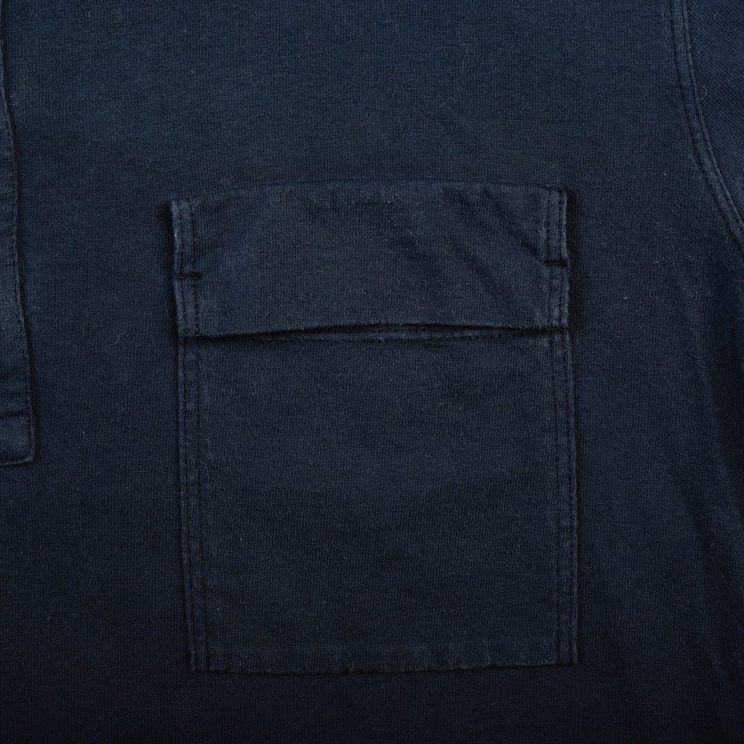 T-SHIRT PLAIN POCKET BLU  - L