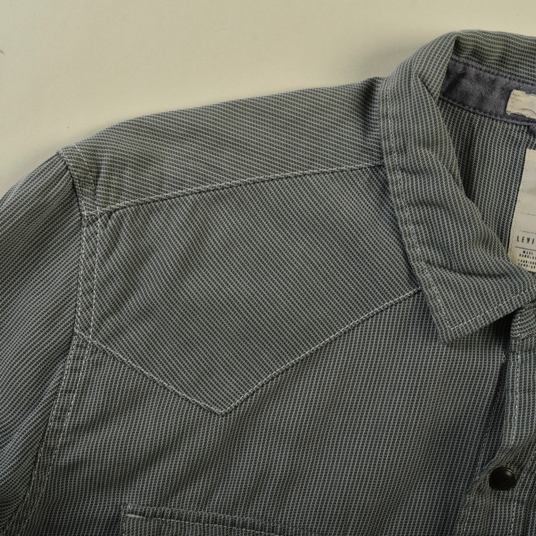 CAMICIA JEANS WESTERN GRIGIA - L