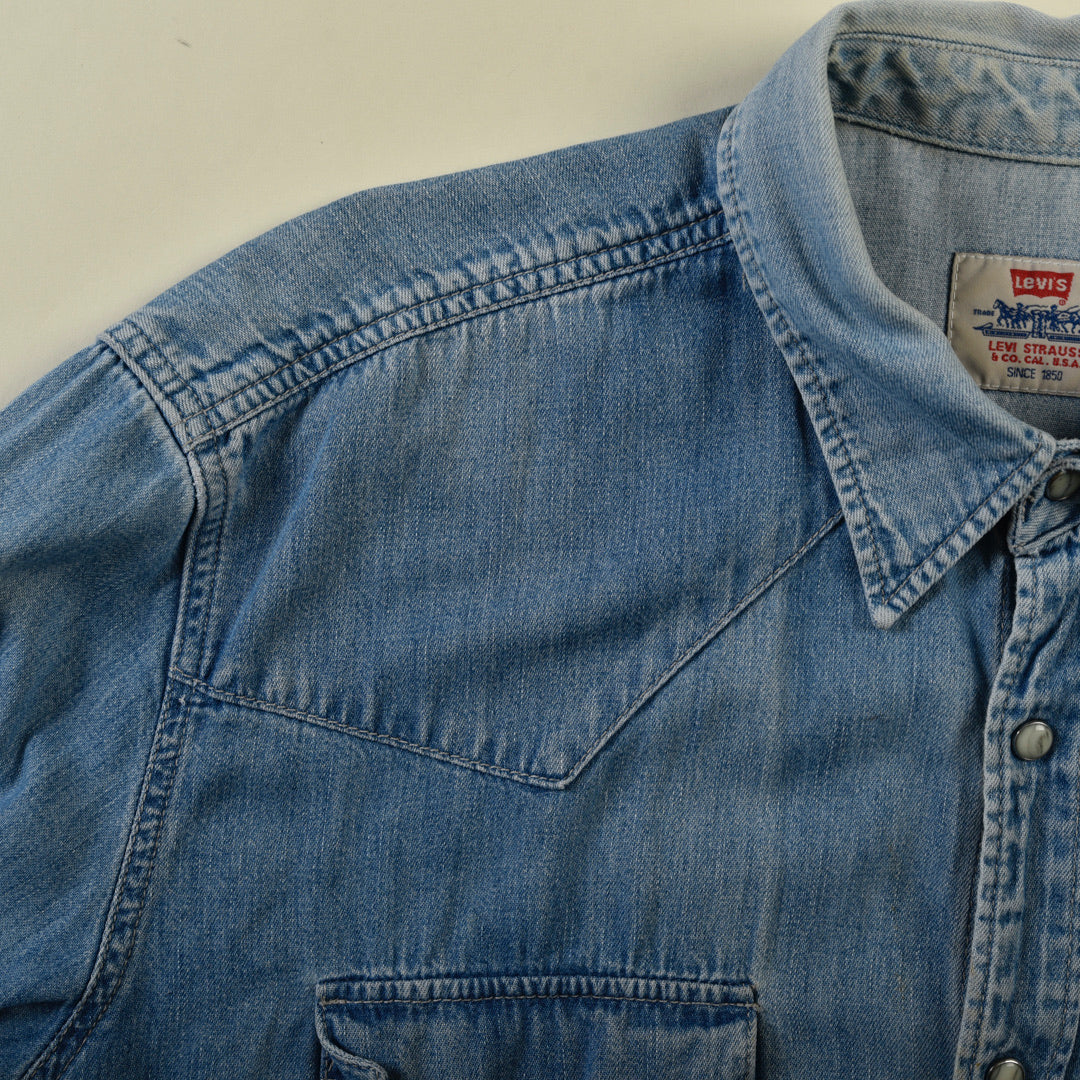 CAMICIA JEANS WESTERN BLU - XL