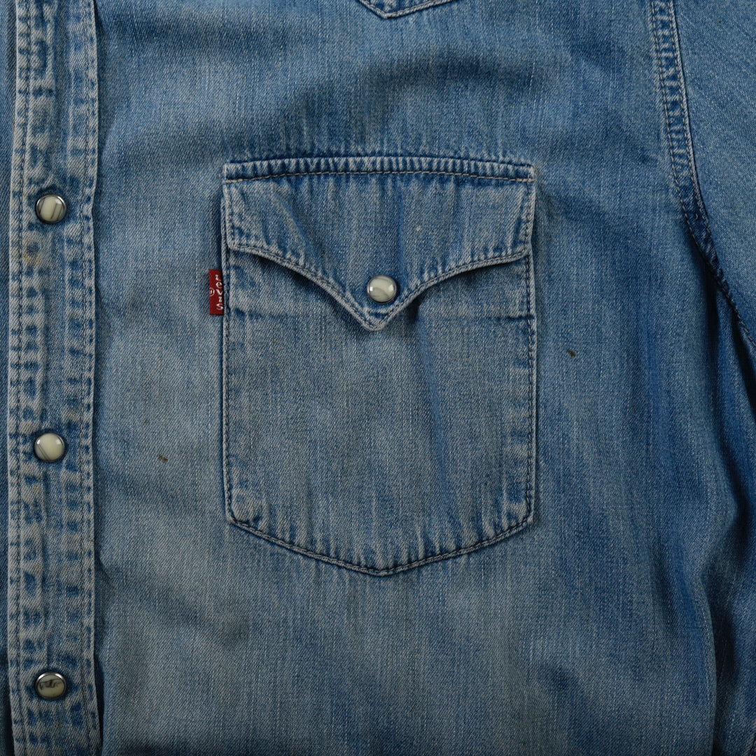 CAMICIA JEANS WESTERN BLU - XL