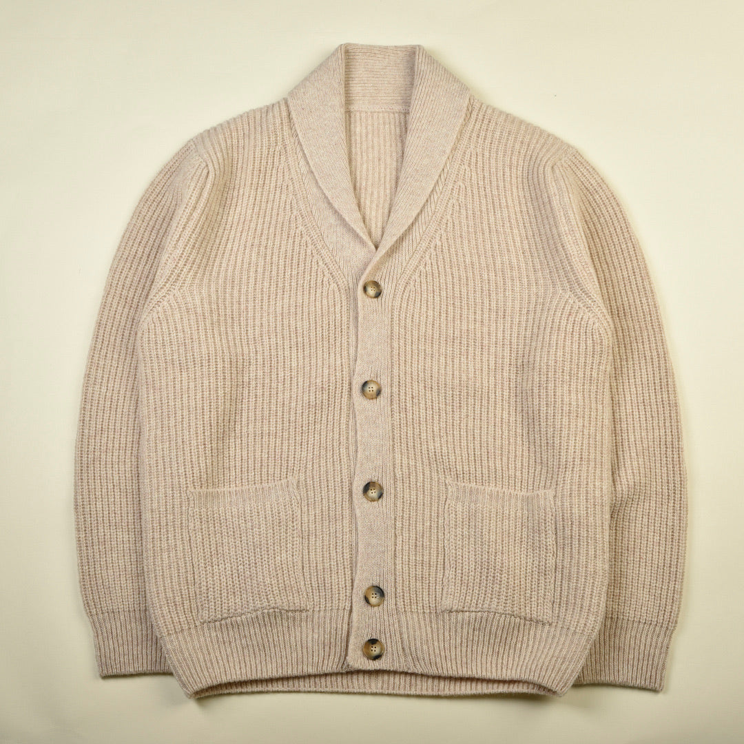 CARDIGAN SCIALLATO LANA VERGINE BEIGE