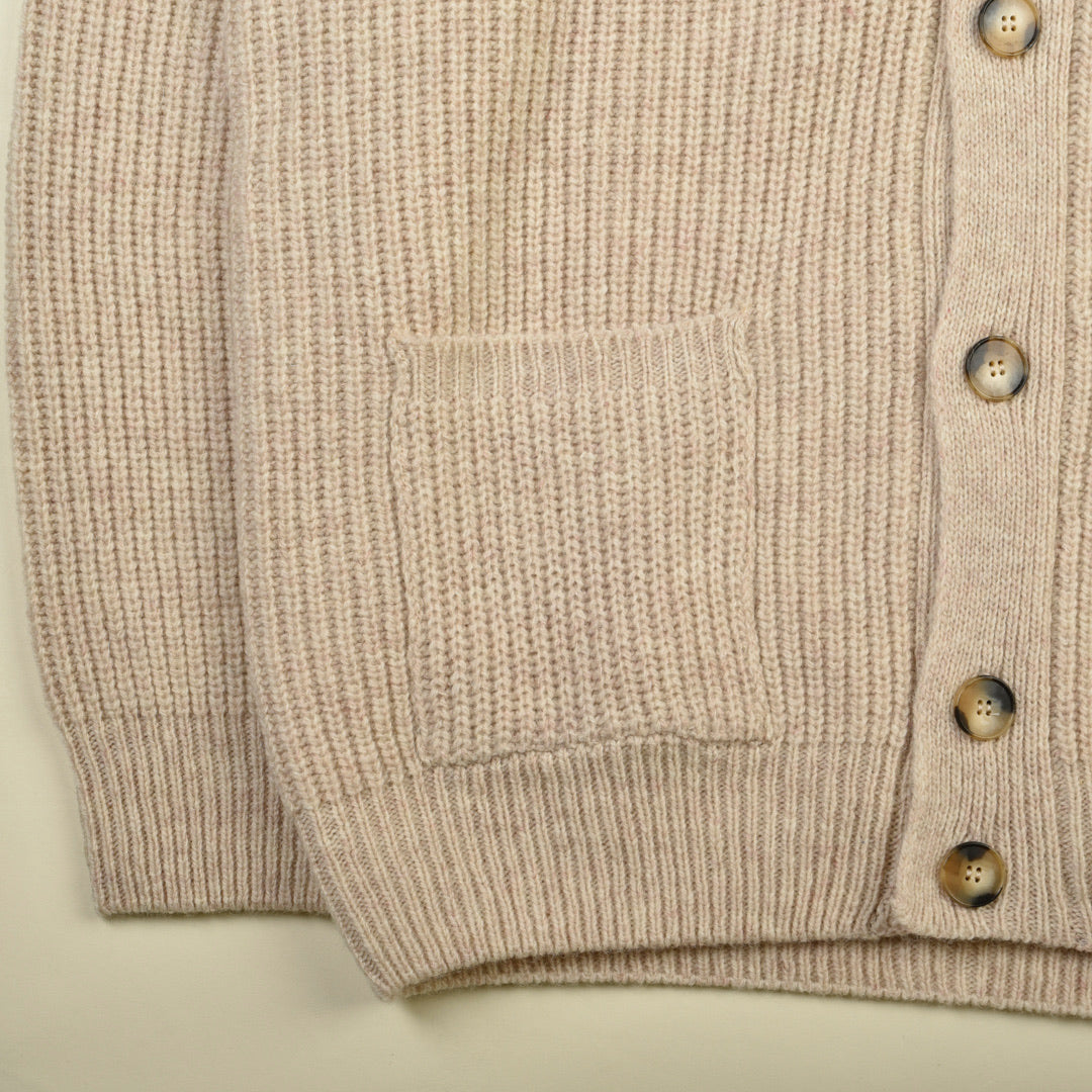 CARDIGAN SCIALLATO LANA VERGINE BEIGE