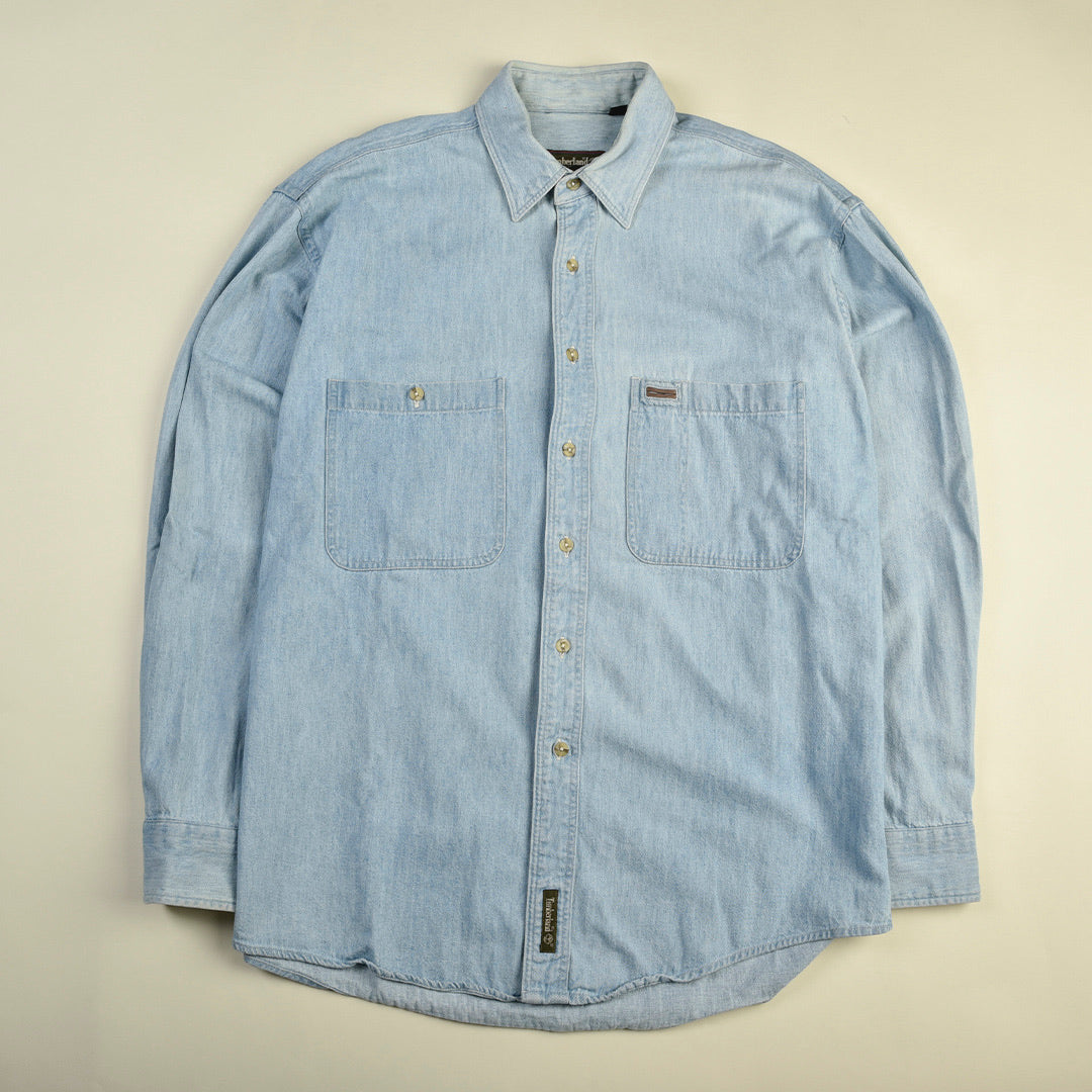 CAMICIA JEANS SUEDE DETAILS BLU - M