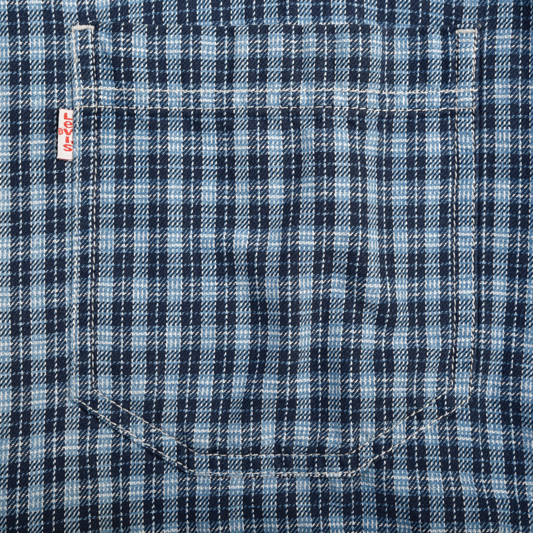 CAMICIA JEANS CHECKERED BLU - XL