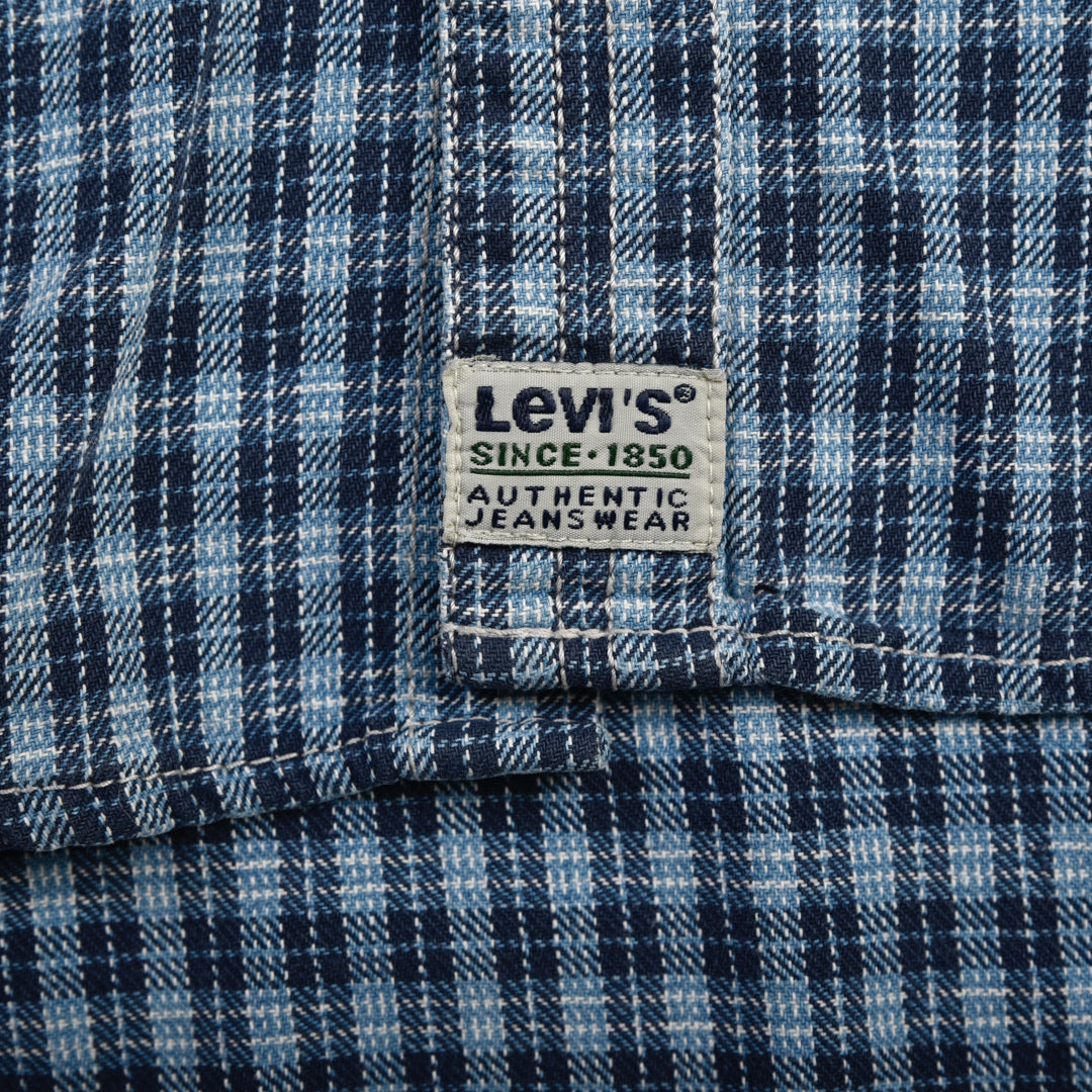 CAMICIA JEANS CHECKERED BLU - XL