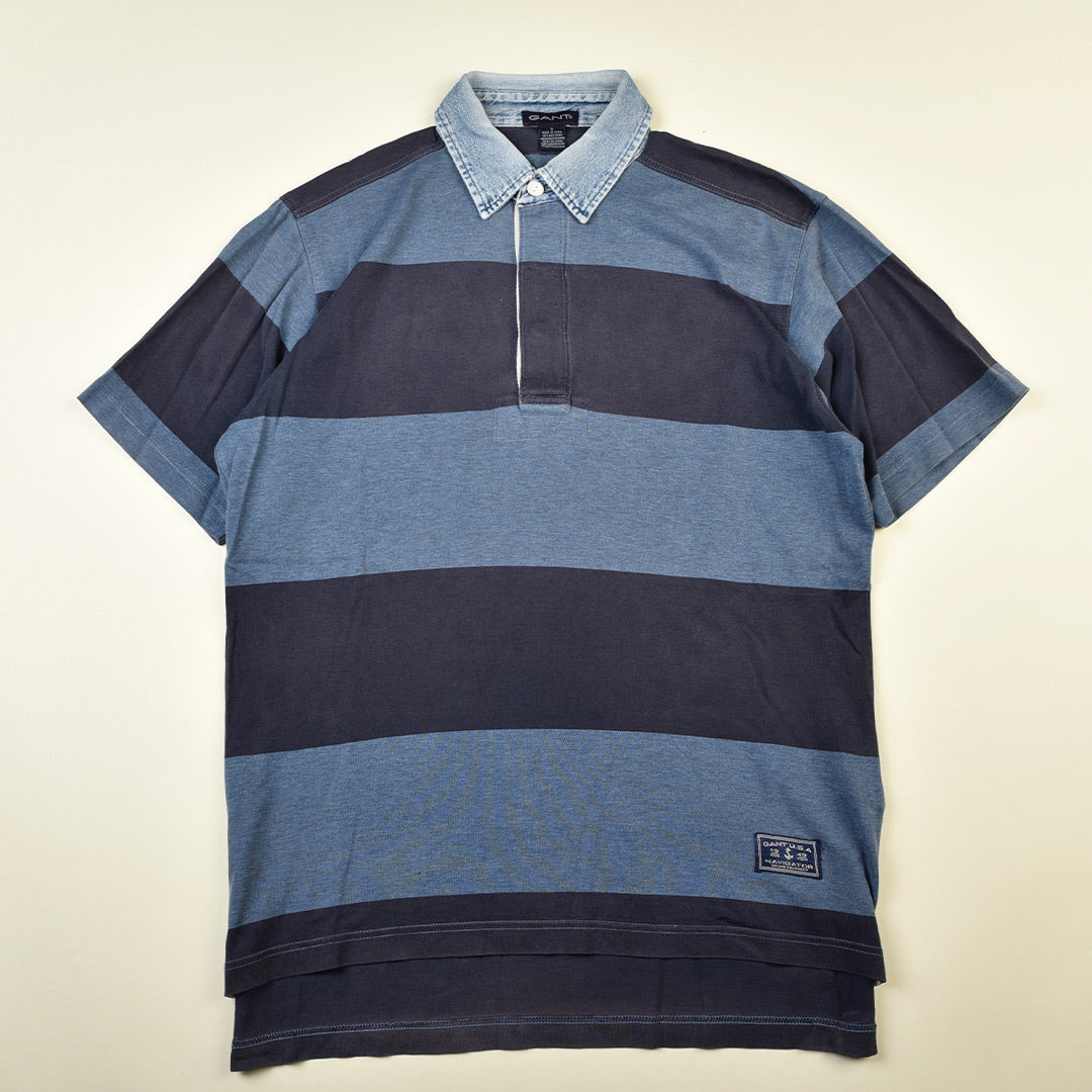 POLO DENIM STRIPED BLU/NERA - S