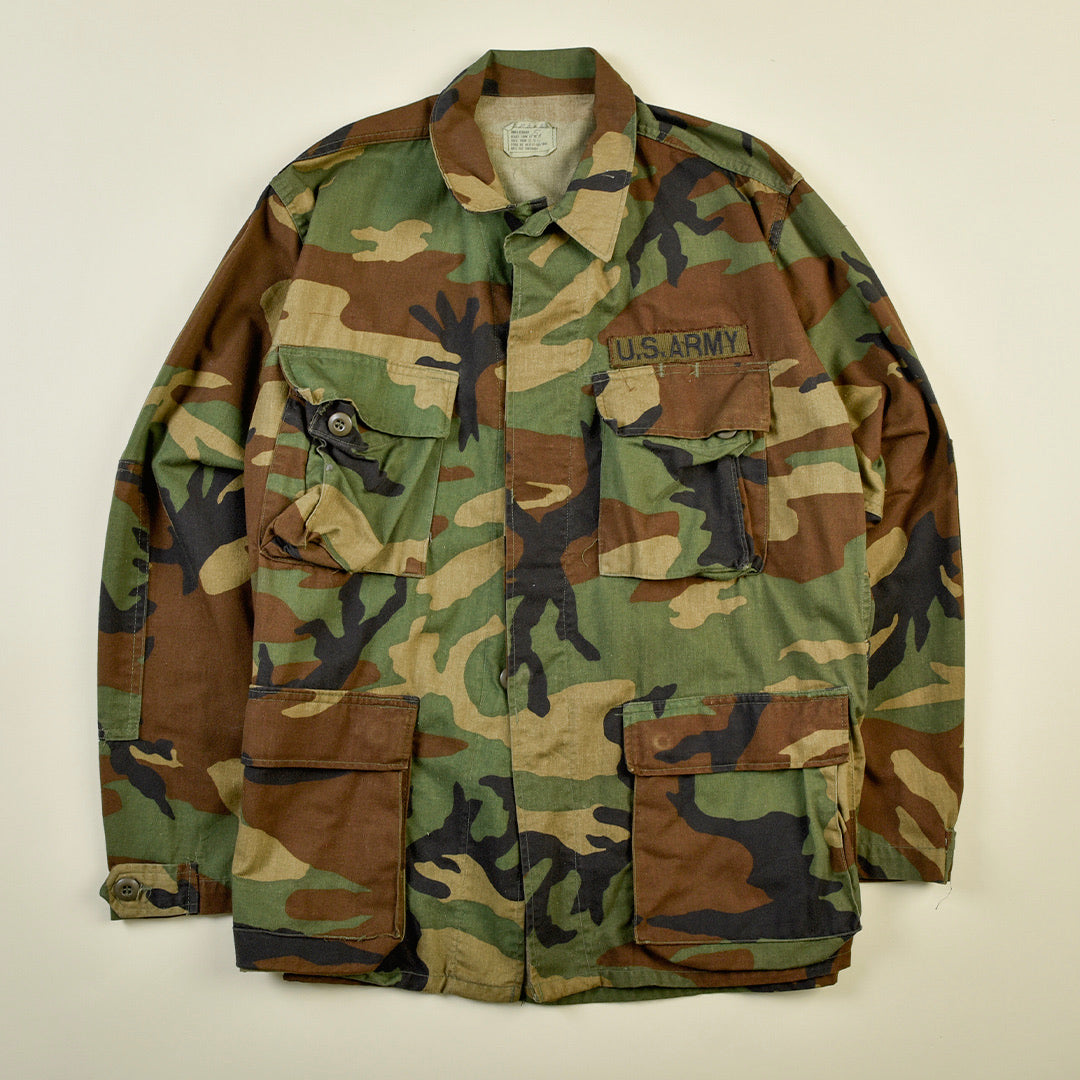 CAMICIA MILITARE COMBAT FIELD JACKET US ARMY WOODLAND CAMO - S REG