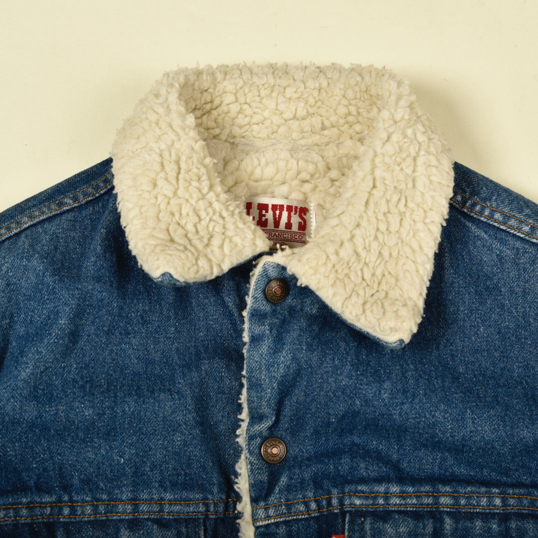 GIACCA VINTAGE SHERPA DENIM BLU - XS/S