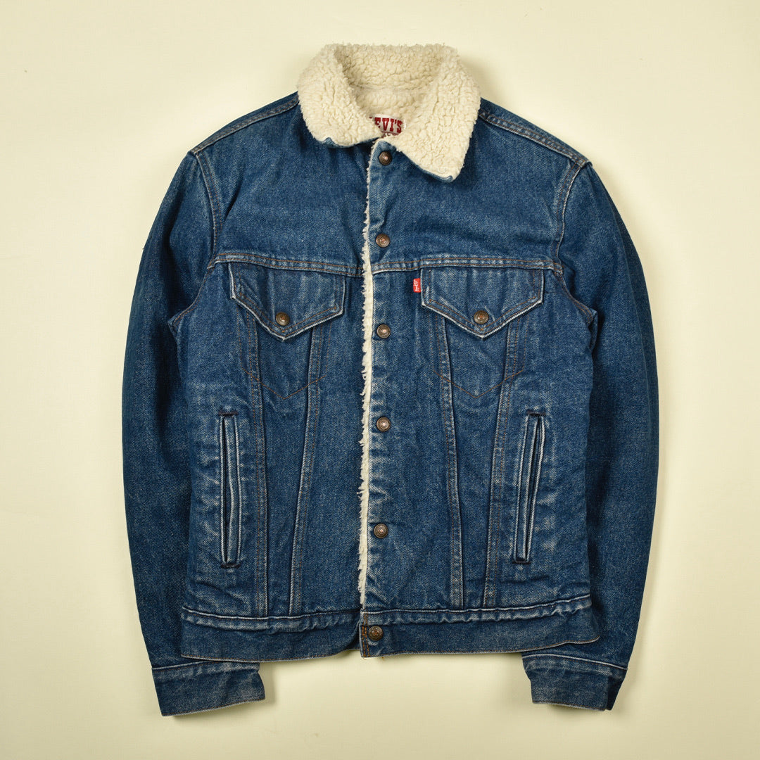 GIACCA VINTAGE SHERPA DENIM BLU - XS/S